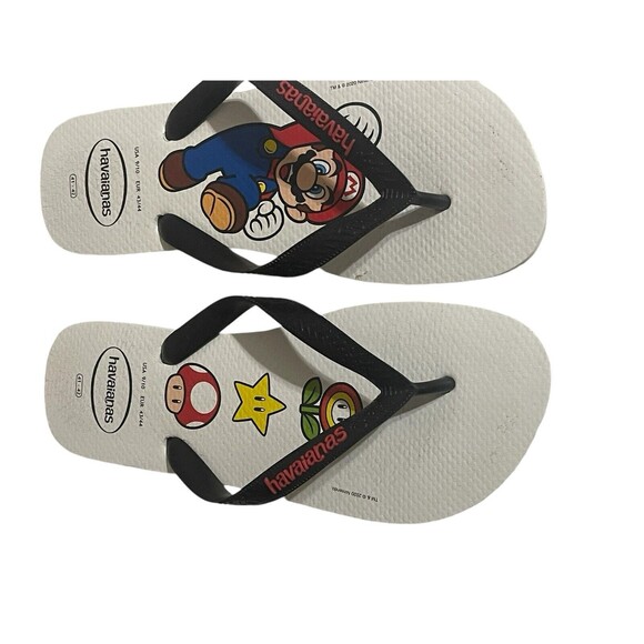 Havaianas Unisex Men’s Mario Bros Sandal White/Black Flip Flop Size 9/10 RARE - Picture 14 of 15